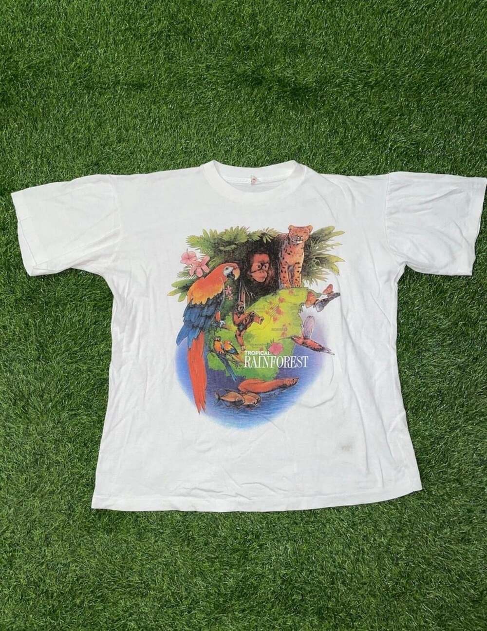 Tιbec Ultra Tropical Rainforest Size L White T-Shirt